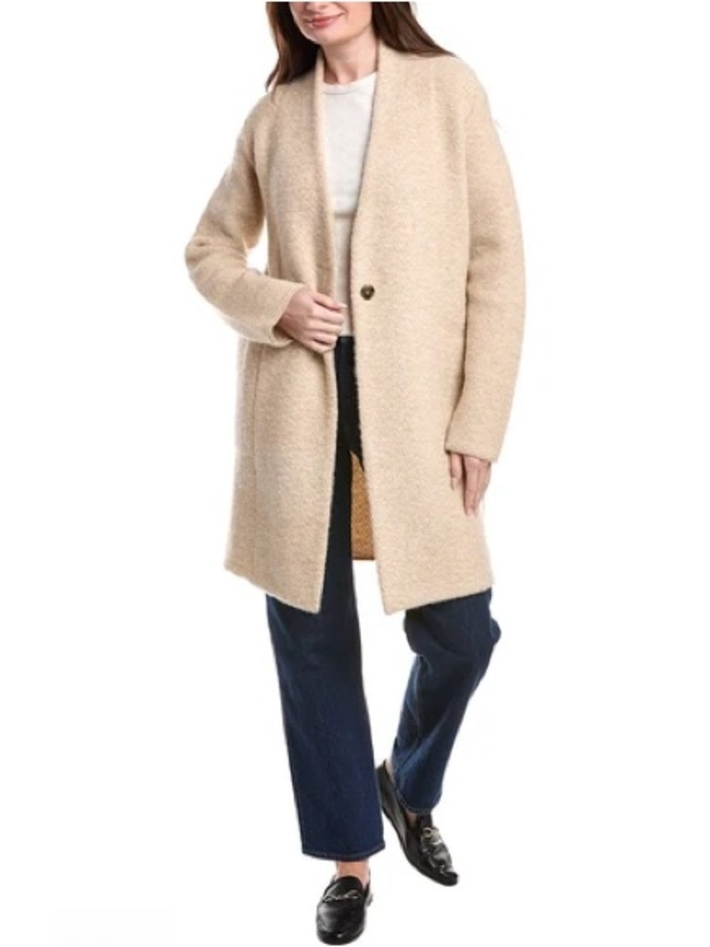 Vince Boucle Cardigan Coat. Size L Women #545
